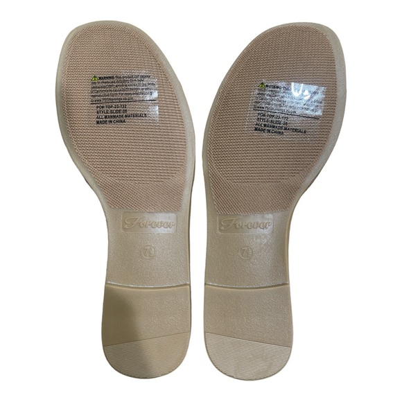 FOREVERLINK PARIS EMBROIDERED SANDAL BEIGE COLOR. NWOT SHOE BOX INCLUDED. - Picture 4 of 6
